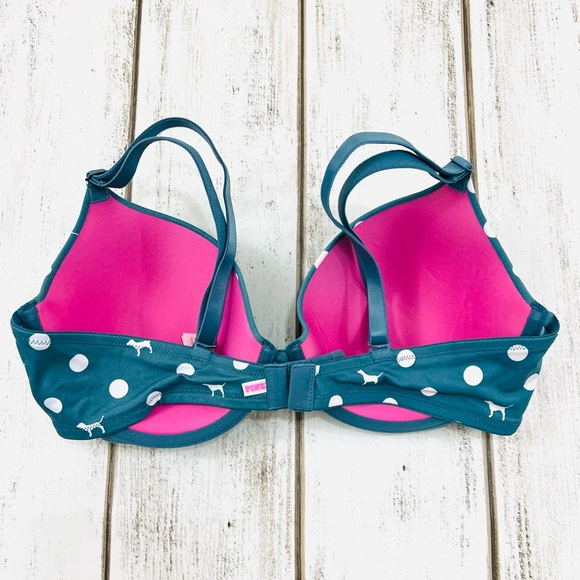 36C VS PINK Wear Everywhere Push Up Bra Polka Dots Dog Pups - Picture 6 of 9